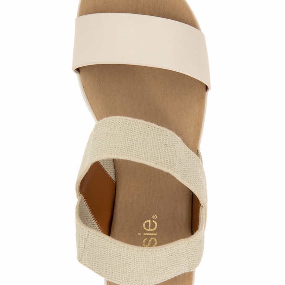 Kensie Beige and Cream Elastic Strap Sandals - Picture 4 of 5